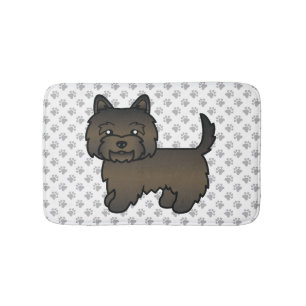 Donkere Brindle Cairn Terrier Schattige Cartoon Ho Badmat