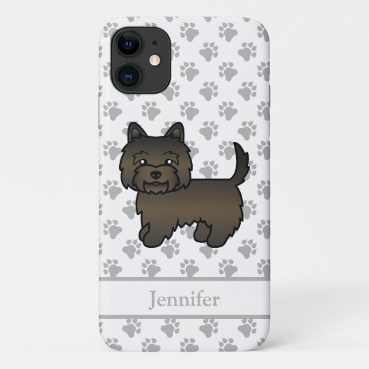 Donkere Brindle Cairn Terrier Schattige Cartoon Ho Case-Mate iPhone Case (Achterkant)