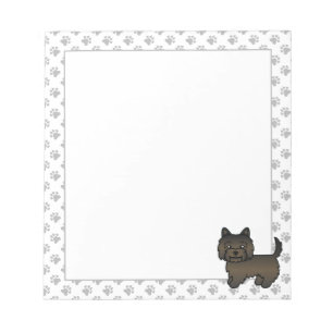 Donkere Brindle Cairn Terrier Schattige Cartoon Ho Notitieblok