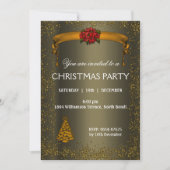 Donkere Brons- en Goudglitter Kerstmis Kaart (Voorkant)