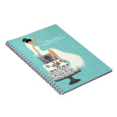 Donkere bruid op bruiloft Cake {aqua} Notitieboek (Rechterzijde)