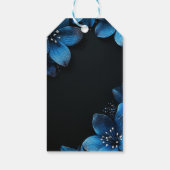Donkere bruiloft dank u kaart glitter blauwe bloem cadeaulabel (Achterkant)