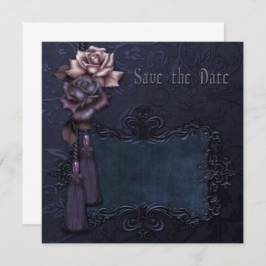 Donkere bruiloft Gothic Save the Date Card (Voorkant / Achterkant)