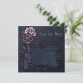 Donkere bruiloft Gothic Save the Date Card (Staand voorkant)