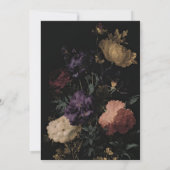 Donkere bruiloft Romantische Moody Bloemen Schilde Save The Date (Achterkant)