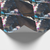 Donkere bruine Arabische paarden met een bril Cadeaupapier (Hoek)