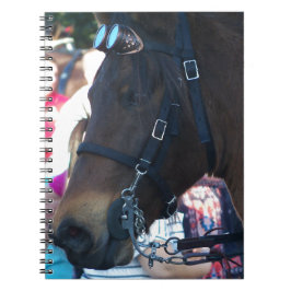 Donkere bruine Arabische paarden met een bril Notitieboek
