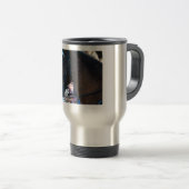 Donkere bruine Arabische paarden met een bril Reisbeker (Voorkant rechts)