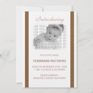 Donkere bruine Baby geboorte Aankondiging