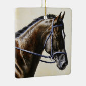 Donkere bruine Bay Trakehner Dressage Horse Keramisch Ornament (Rechts)