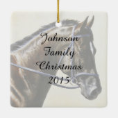 Donkere bruine Bay Trakehner Dressage Horse Keramisch Ornament (Achterkant)
