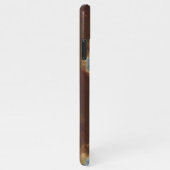 Donkere bruine beige grijze blauwe geode marmer iPhone hoesje (Rechterkant)