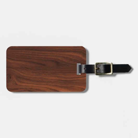 Donkere bruine blik bagagelabel (Voorkant horizontaal)