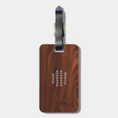 Donkere bruine blik bagagelabel (Achterkant verticaal)
