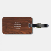 Donkere bruine blik bagagelabel (Achterkant horizontaal)