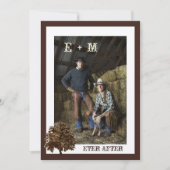 Donkere bruine eik - Boom Foto bruiloft Kaart (Voorkant)