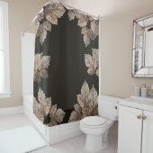 Donkere bruine en gele bladeren, bijtende Herfst Douchegordijn (In situ)