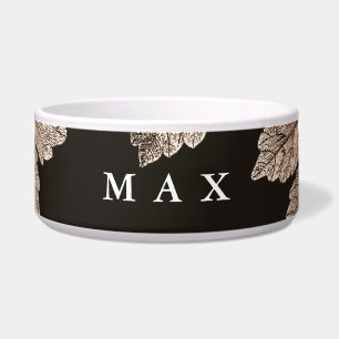 Donkere bruine en gele bladeren, bijtende Herfst Voerbakje