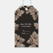 Donkere bruine en gele bladeren Rustige Herfst Fav Cadeaulabel (Voorkant)