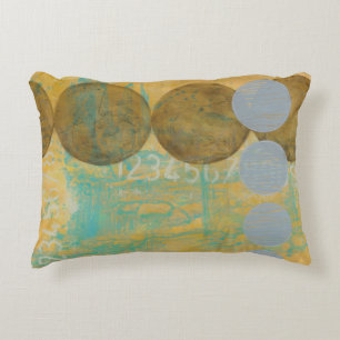 Donkere bruine en grijze cirkels met cijfers accent kussen