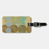 Donkere bruine en grijze cirkels met cijfers bagagelabel (Voorkant horizontaal)