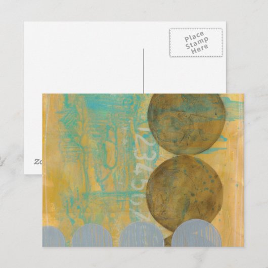 Donkere bruine en grijze cirkels met cijfers briefkaart (Voorkant / Achterkant)