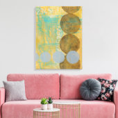 Donkere bruine en grijze cirkels met cijfers canvas afdruk (Insitu (Woonkamer))