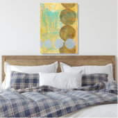 Donkere bruine en grijze cirkels met cijfers canvas afdruk (Insitu (Slaapkamer))