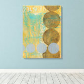 Donkere bruine en grijze cirkels met cijfers canvas afdruk (Insitu (Houten vloer))