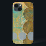 Donkere bruine en grijze cirkels met cijfers iPhone 13 hoesje<br><div class="desc">Donkerbruine en grijze cirkels bevolken dit werk van Jennifer Goldberger,  geplaatst over een oranje en blauwe achtergrond. De grijze Aantallen zijn ook gedrukt op de achtergrond. Een heerlijk abstract werk,  beveel uw exemplaar vandaag!</div>