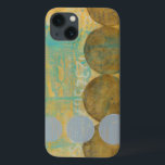 Donkere bruine en grijze cirkels met cijfers iPhone 13 hoesje<br><div class="desc">Donkerbruine en grijze cirkels bevolken dit werk van Jennifer Goldberger,  geplaatst over een oranje en blauwe achtergrond. De grijze Aantallen zijn ook gedrukt op de achtergrond. Een heerlijk abstract werk,  beveel uw exemplaar vandaag!</div>