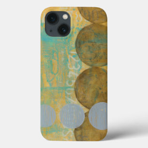 Donkere bruine en grijze cirkels met cijfers iPhone 13 hoesje