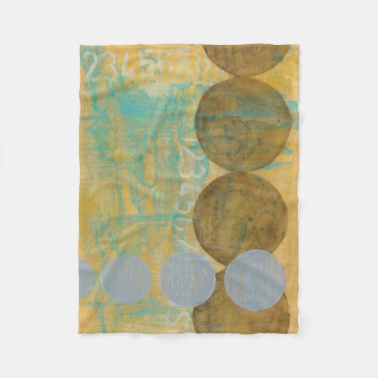 Donkere bruine en grijze cirkels met cijfers fleece deken (Voorkant)