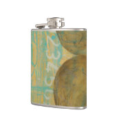 Donkere bruine en grijze cirkels met cijfers heupfles (Links)