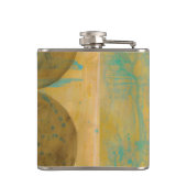 Donkere bruine en grijze cirkels met cijfers heupfles (Achterkant)