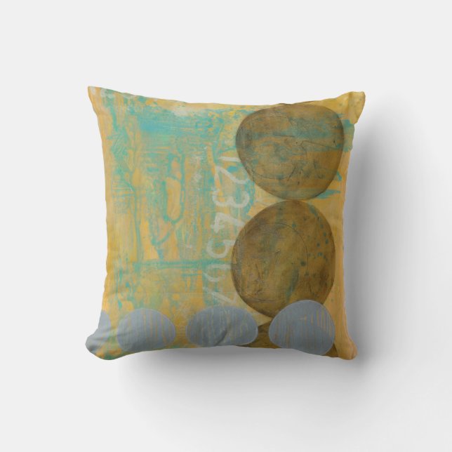 Donkere bruine en grijze cirkels met cijfers kussen (Voorkant)