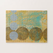 Donkere bruine en grijze cirkels met cijfers legpuzzel (Horizontaal)