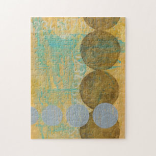 Donkere bruine en grijze cirkels met cijfers legpuzzel