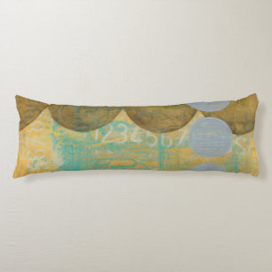 Donkere bruine en grijze cirkels met cijfers lichaamskussen