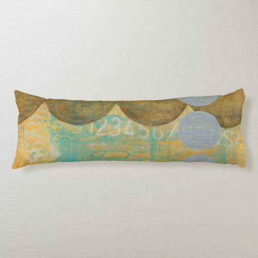 Donkere bruine en grijze cirkels met cijfers lichaamskussen (Voorkant)