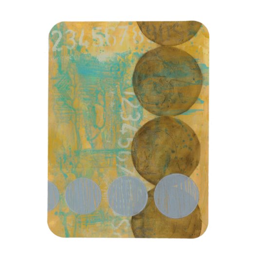 Donkere bruine en grijze cirkels met cijfers magneet (Verticaal)