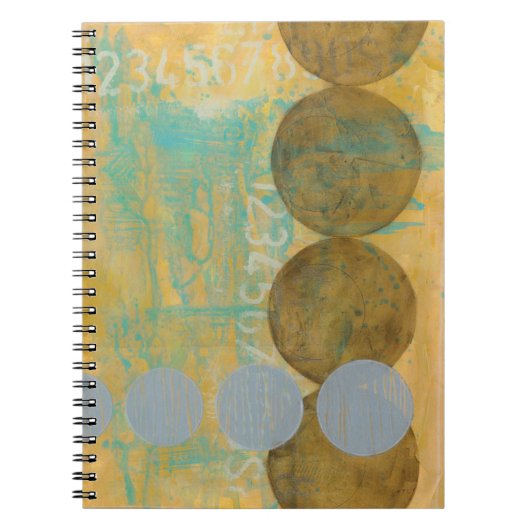 Donkere bruine en grijze cirkels met cijfers notitieboek (Voorkant)