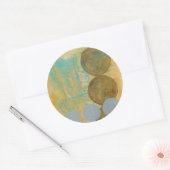 Donkere bruine en grijze cirkels met cijfers ronde sticker (Envelop)