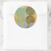 Donkere bruine en grijze cirkels met cijfers ronde sticker (Tas)