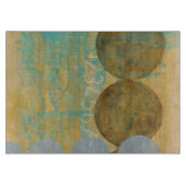 Donkere bruine en grijze cirkels met cijfers snijplank (Voorkant)