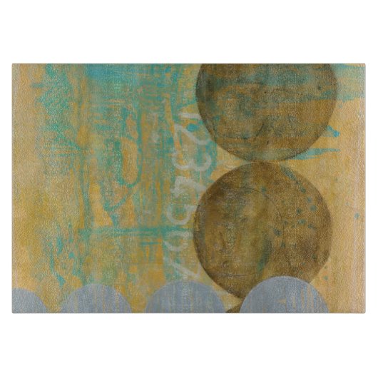 Donkere bruine en grijze cirkels met cijfers snijplank (Voorkant)