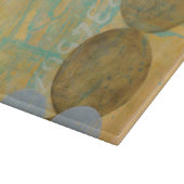 Donkere bruine en grijze cirkels met cijfers snijplank (Hoek)