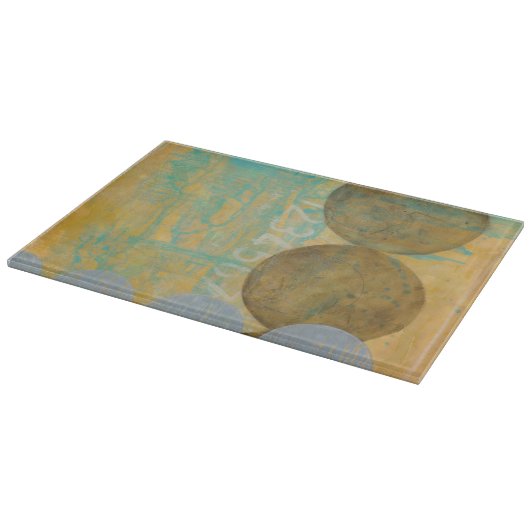 Donkere bruine en grijze cirkels met cijfers snijplank (Hoek)