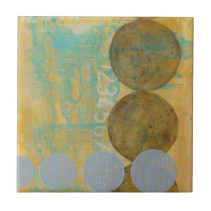 Donkere bruine en grijze cirkels met cijfers tegeltje