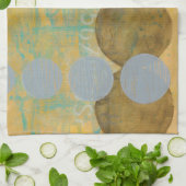 Donkere bruine en grijze cirkels met cijfers theedoek (Gevouwen)